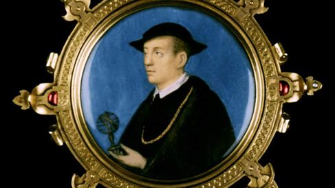 Detail from the portrait of Nicholas Kratzer, showing the incorrectly drawn armillary sphere