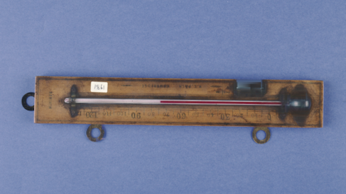 Spirit-in-glass minimum thermometer, by W. E. Pain, English, late C19th