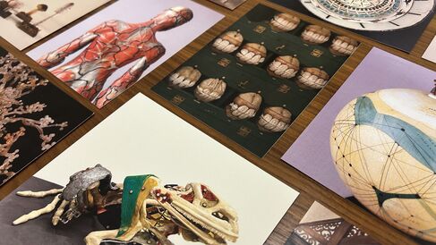 Postcard collage at the Whipple Museum