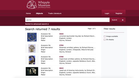 Screenshot of Collections Portal