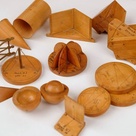 Selection of wooden geometric models.