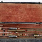 Wet-and-dry hygrometer dismantled in red velvet-lined case
