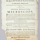 Detail of an advertisement for a microscope demonstration by John Cuff