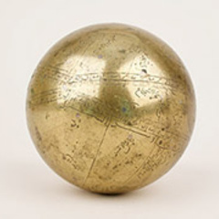 4-inch celestial globe, in bronze and silver, Arabic, by H ibn M Muqim ibn Isa, 1655-1659