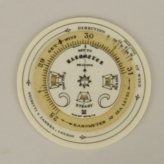 pocket weather forecaster dial, by Negretti and Zambra, English