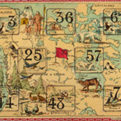 One of two lottery game cards for the continent of North America