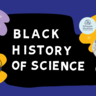 Colourful graphic for Black History of Science tour, with an illustration of a mars globe and an earth globe with playful text. 