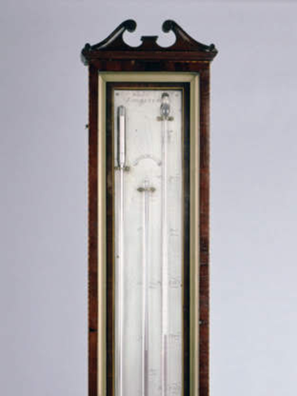 Angle mercury barometer and thermometer