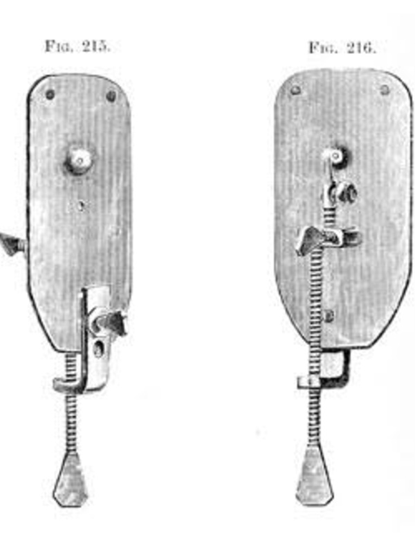 Drawing of a 'Leeuwenhoek' microscope.