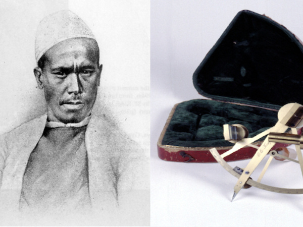 Pundit Nain Singh Rawat (1830–1882) and pocket surveying sextant