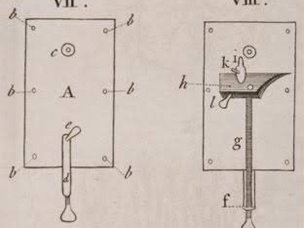 Drawing of a 'Leeuwenhoek' microscope.
