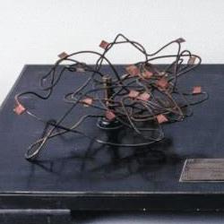 Wire model of the motion of a particle during an earthquake.