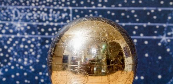 Detail of the silver globe