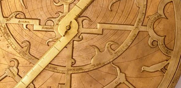 Detail from a 14th-century English astrolabe, including a bird