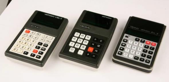 The Decimo Vatman I, V.Sc. II, and Extra S electronic calculators