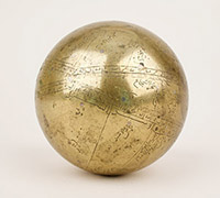 4-inch celestial globe, in bronze and silver, Arabic, by H ibn M Muqim ibn Isa, 1655-1659