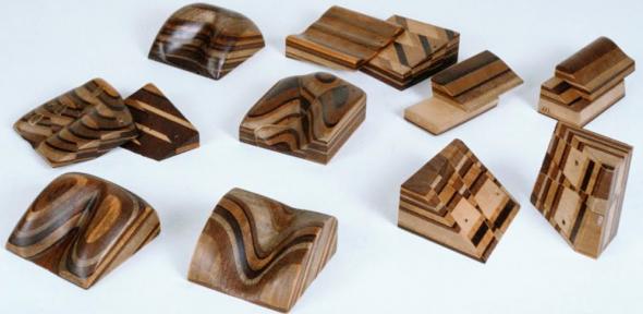 Selection of wooden geological teaching models